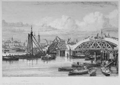 London Bridge Under Construction by George Cooke