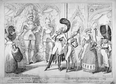 Ancient and Modern Military Dandies, 1835 by George Cruikshank