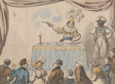 Conjurer with Pistol and Cards by George Cruikshank