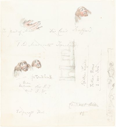 Sketches of Grotesque Faces by George Cruikshank