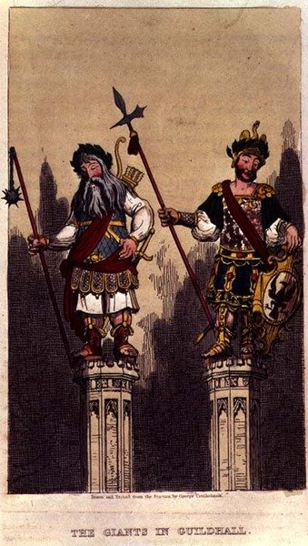 The Giants in Guildhall, pub. c.1824 by George Cruikshank
