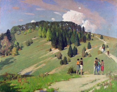 Hikers at Goodwood Downs by George F. Henry