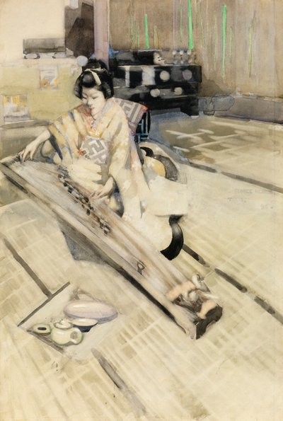 The Koto Player, Tokyo by George F. Henry