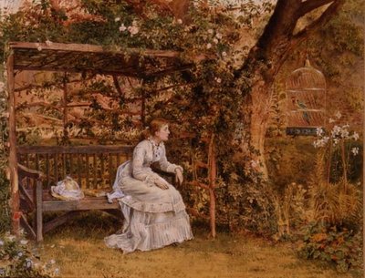 The Lady and her Parrot by George Goodwin Kilburne
