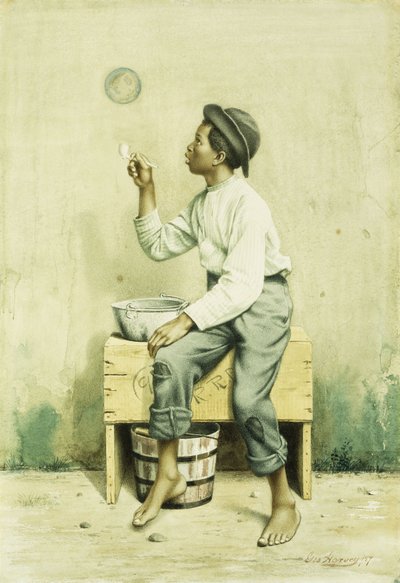 Black Boy Blowing Bubbles by George Harvey