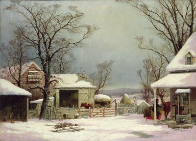 Farmyard in Winter by George Henry Durrie