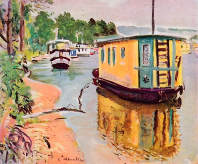 Houseboats, Loch Lomond by George Leslie Hunter