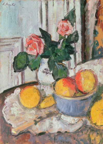 Roses and Fruit by George Leslie Hunter