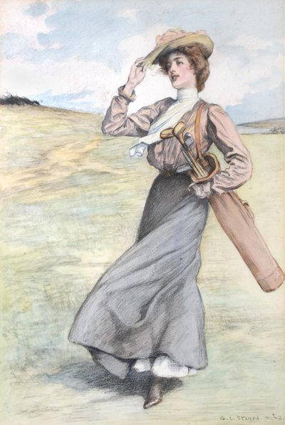 Lady Golfer by George Loraine Stampa