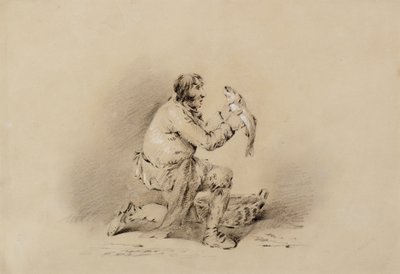 Fisherman Holding a Fish by George Morland
