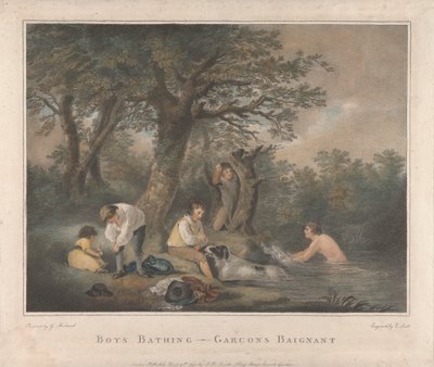 Set of Four: Boys Bathing by George Morland