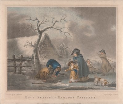 Set of Four: Boys Skating by George Morland