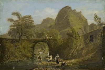 Dynas Rock and Bridge by George Orleans Delamotte