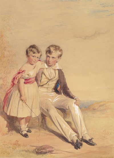 Portrait of Two Children, 1837 by George Richmond