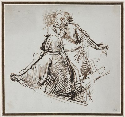 Two Male Figures by George Richmond