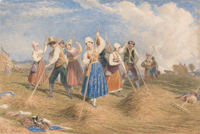 Haymakers in a Field by George Robert Lewis