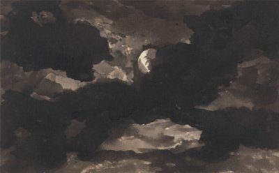 Study of a Clouded Moonlit Sky by George Romney