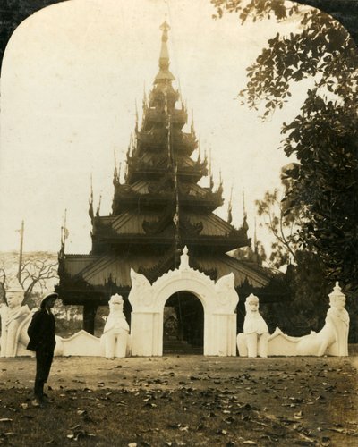 Burmese Pagoda, Eden Gardens, Calcutta, c1909 by George Rose