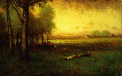 Cows Grazing at Sunset by George Snr. Inness