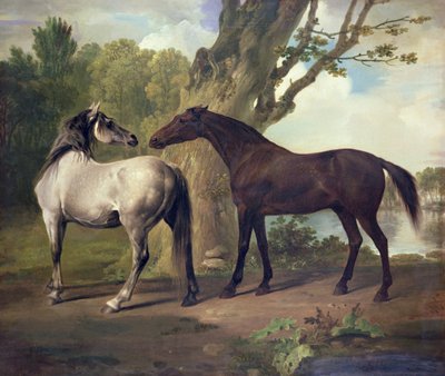 Two Horses in a Landscape by George Stubbs
