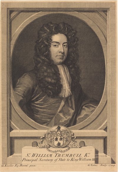 William Trumbull by George Vertue after Sir Godfrey Kneller