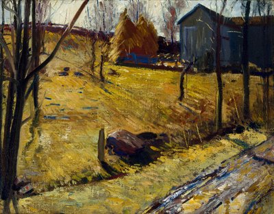 Haystacks and Barn by George Wesley Bellows