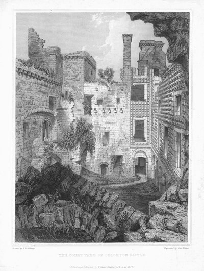 The Courtyard of Crichton Castle, c1847 by George Winter