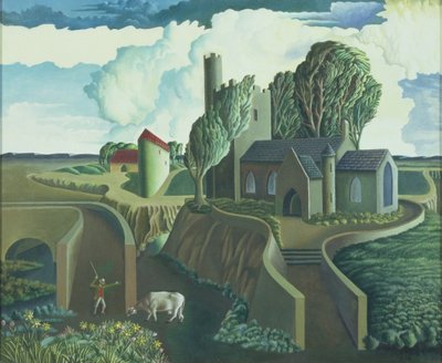 A Hilltop Church, 1930s by George Wright