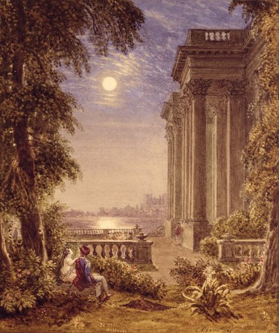Lovers by Moonlight, 1831 by George the Younger Barret