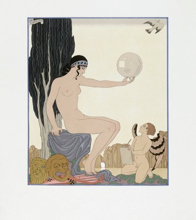 A Muse Inspires an Artist by Georges Barbier