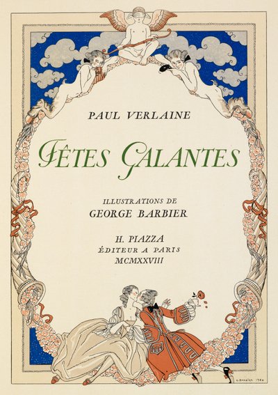 A man and woman kissing by Georges Barbier
