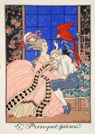 The Jealous Parrot by Georges Barbier