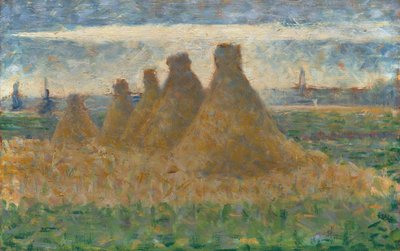 Haystacks, c. 1882 by Georges Pierre Seurat