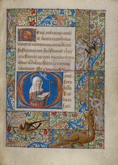 Initial O: Saint Geneviève by Georges Trubert