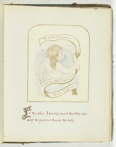 Untitled [cherub with religious text] by Georgina Cowper
