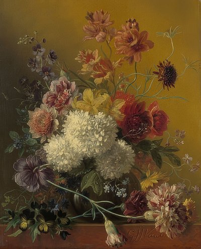 Flower Still Life by Georgius Jacobus Johannes van Os