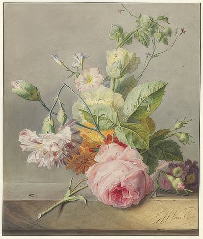 Flower Still Life by Georgius Jacobus Johannes van Os