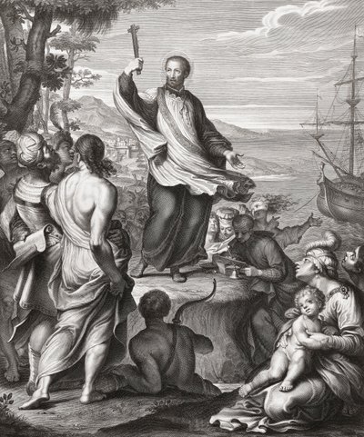 Saint Francis Xavier Preaching by Gerard (after) Edelinck