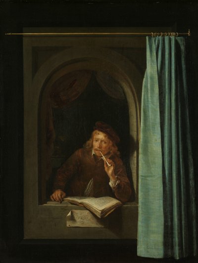 Man Smoking a Pipe by Gerrit Dou