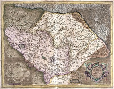 Ancona and Spoleto, Italy (engraving) by Gerardus Mercator