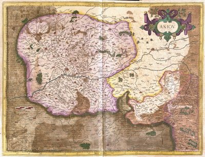 Anjou, countries of Loire, France (engraving) by Gerardus Mercator