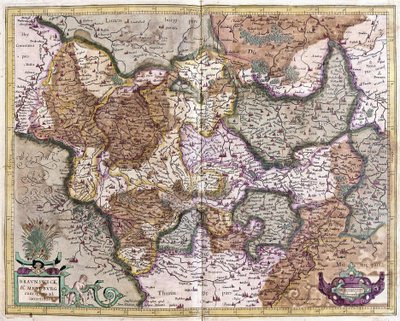 Braunschweig and Magdeburg, Germany (engraving) by Gerardus Mercator