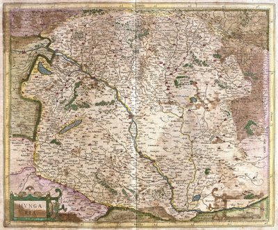 Hungary (engraving) by Gerardus Mercator