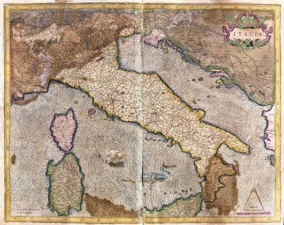 Italy (engraving) by Gerardus Mercator