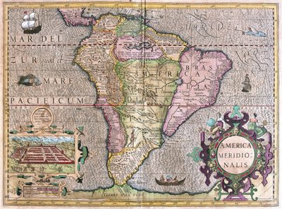 South America (engraving) by Gerardus Mercator