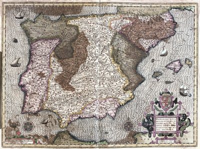 Spain (engraving) by Gerardus Mercator