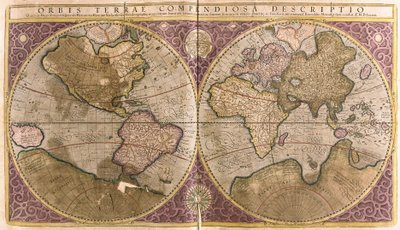 The globe (engraving) by Gerardus Mercator