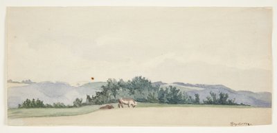 Hilly Landscape with Cows by Gerda Henning