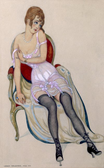 Lady in Underwear by Gerda Marie Frederike Wegener
