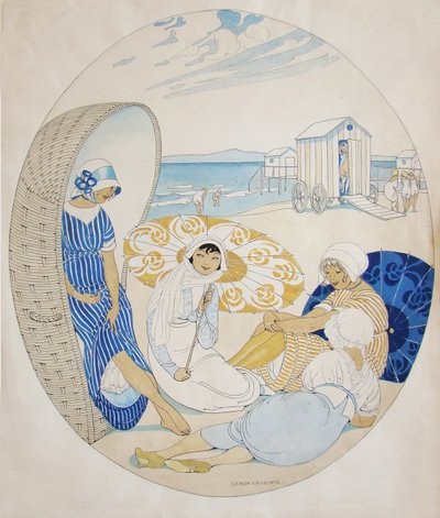 Chatting on the Danish Beach by Gerda Wegener